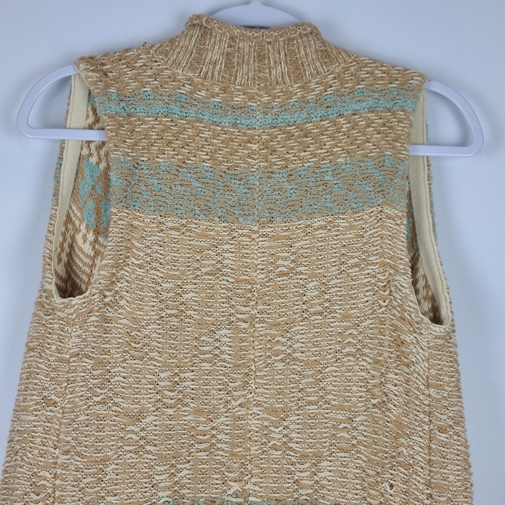Sleeping in Snow Anthropologie Quilins Jacquard Knit Waterfall Vest XS/S Boho - Picture 7 of 11